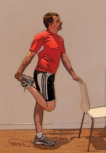 Man showing quadricep stretch