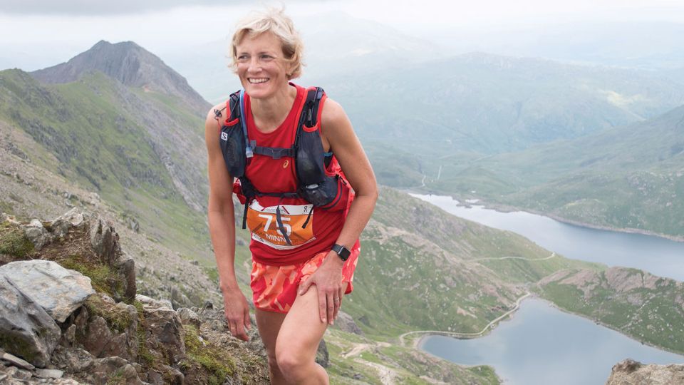 Runner climbing in the Snowdonia Trail Marathon