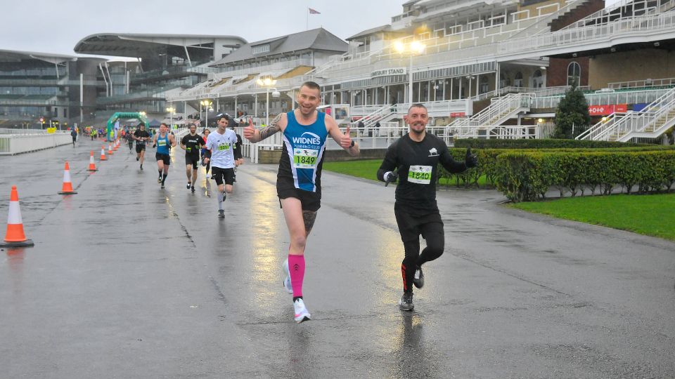 Thumbs up from participants at Run Aintree event