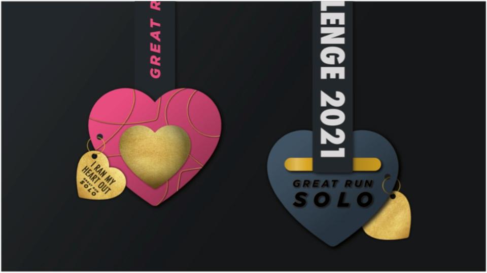 Valentines-themed medals