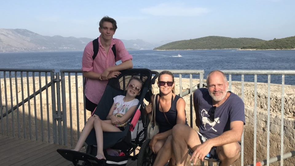 Aggie and family on holiday in 2019