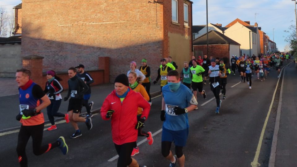 Back on the chilly road at the Clowne Half Marathon