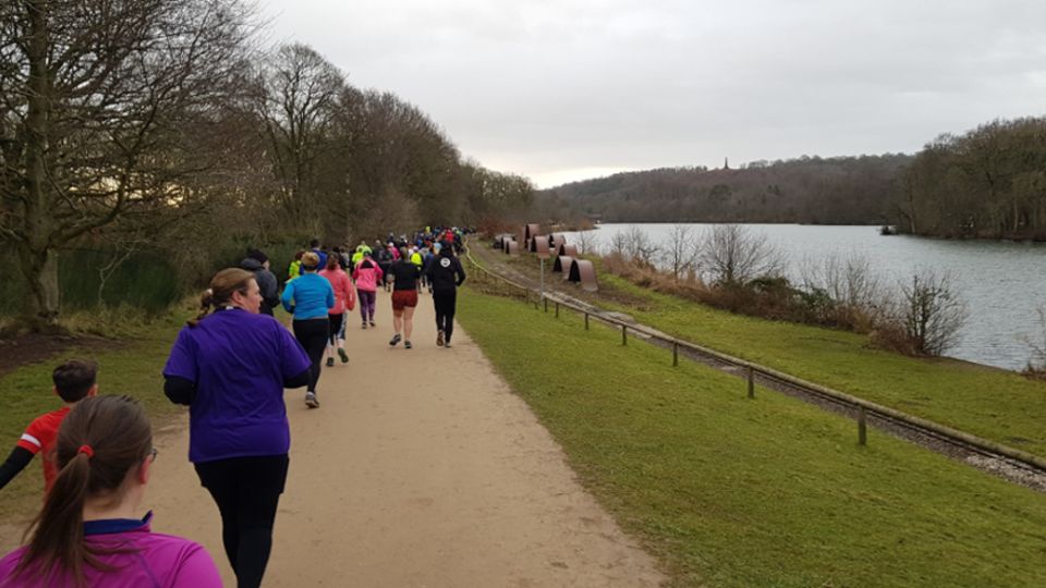 Admiring the view at the first Trentham Gardens parkrun