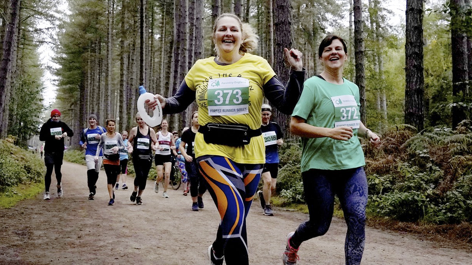 Runner in outlet forest