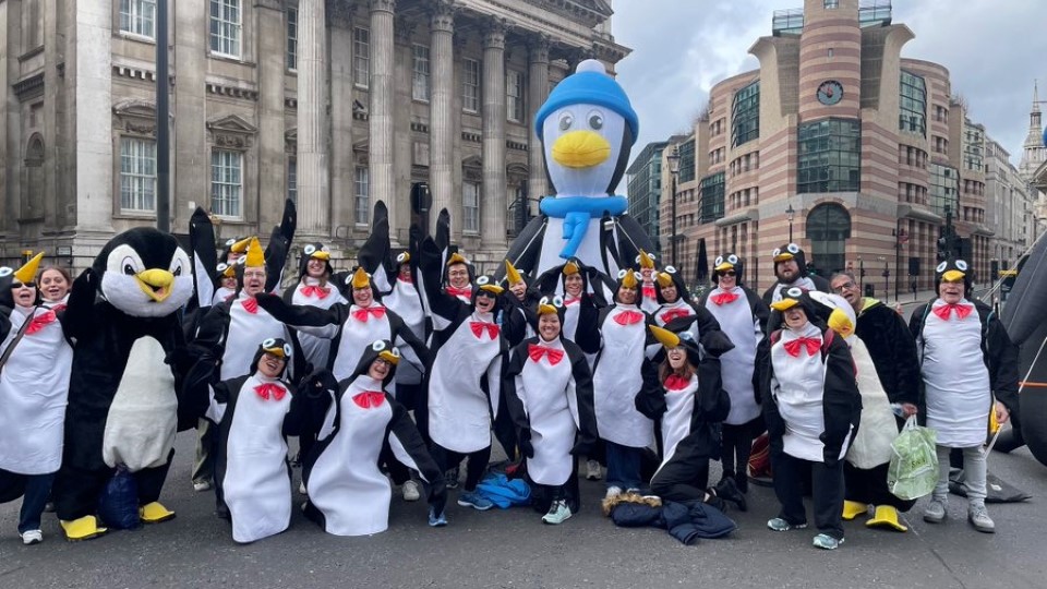London Winter Run 2024 penguin characters