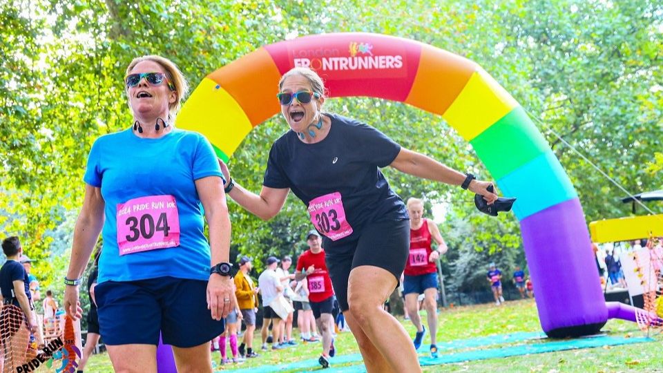 Pride Run 10K finish line action