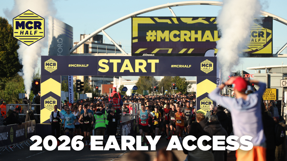 Runners at the start of the Manchester Half Marathon