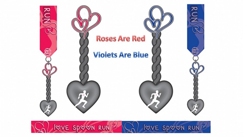 Valentines Run medals 2026