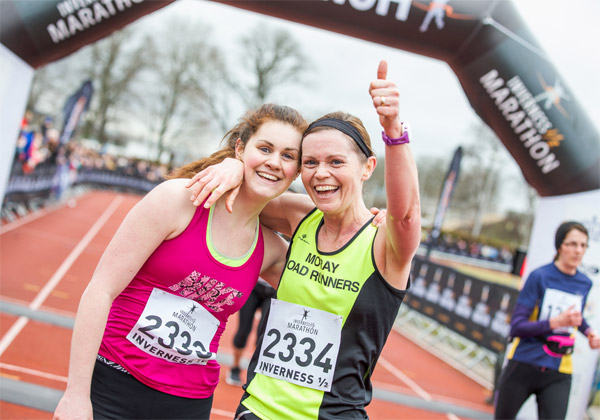 Two happy finishers at Inverness Half