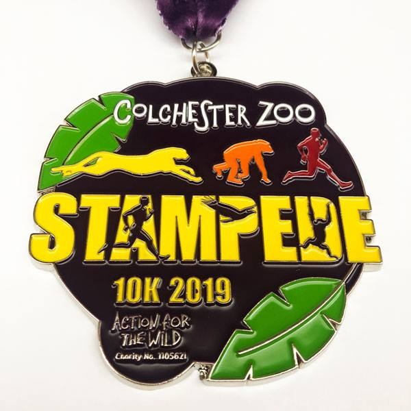 Colchester Zoo Stampede 10K medal