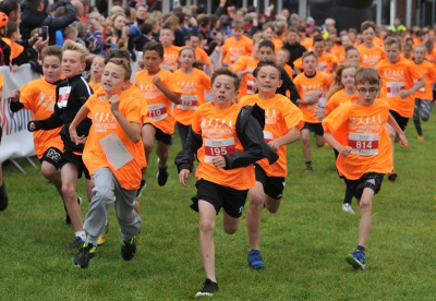 Children Running At The Schools Half Marathon 