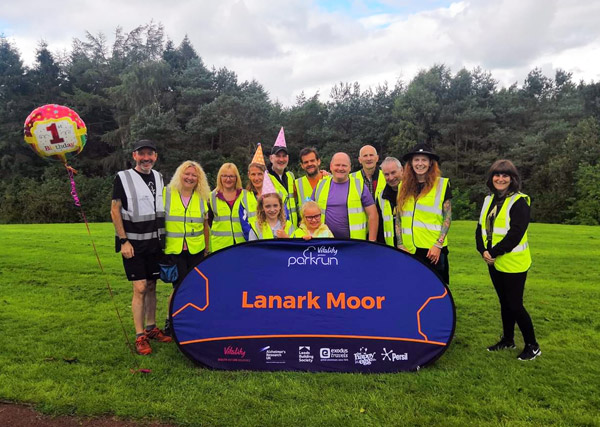 The volunteer team at Lanark parkrun